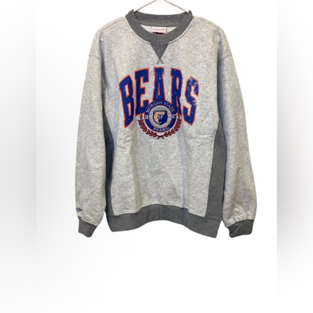 NWT Mens Mitchell & Ness Morgan State University Premium Fleece Crew Medium